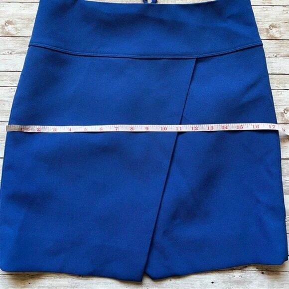 J. Crew Crossover Wrap Mini Skirt Blue Size 0 - Picture 10 of 11